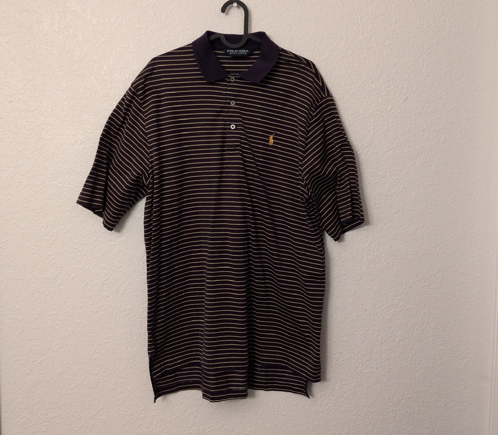 Purple and White Striped Polo Shirt Classic Design